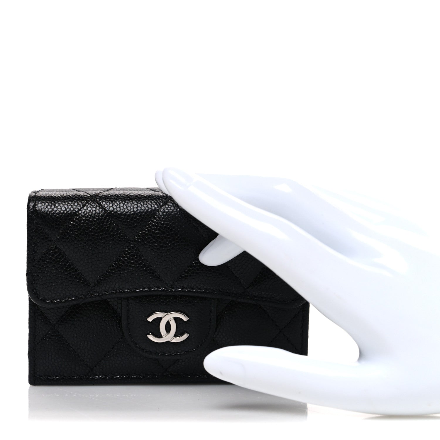 Chanel Caviar Quilted Double Flap Wallet Black 2 of 10