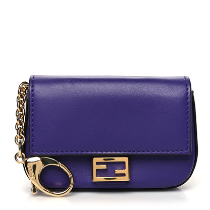 Fendi Vitello Century Opaco Nano Baguette Belt Charm Purple Rain 1 of 10