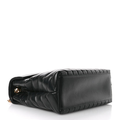 Saint Laurent Calfskin Y Quilted Monogram Medium Loulou Chain Satchel Black 4 of 11