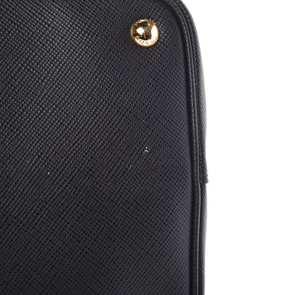 Prada Saffiano Cuir Large Double Bag Nero Black Ciliegia 14 of 15