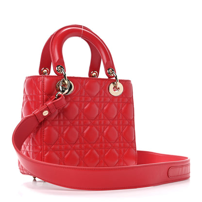 Christian Dior Lambskin Cannage Small Lucky Badges My Lady Dior Red 2 of 6