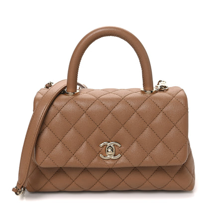 Chanel Caviar Quilted Mini Coco Handle Flap Beige 1 of 10