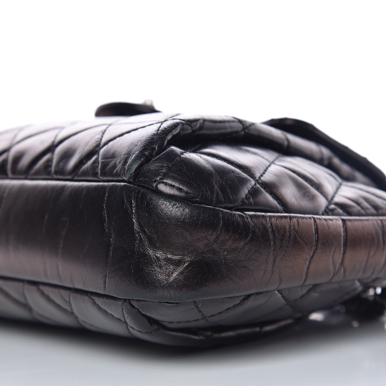 Chanel Glazed Calfskin Quilted Accordion Flap Black 11 of 15