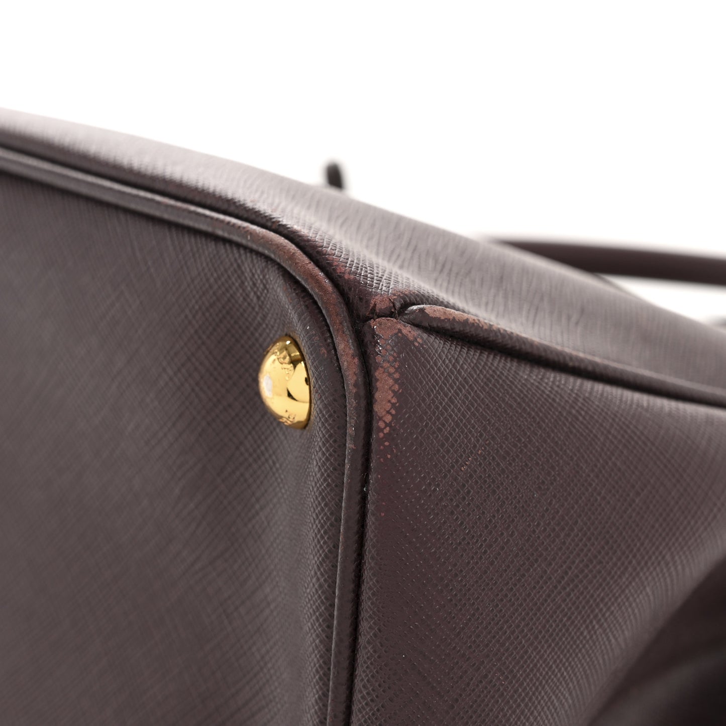 Saffiano Lux Medium Double Zip Tote Bordeaux