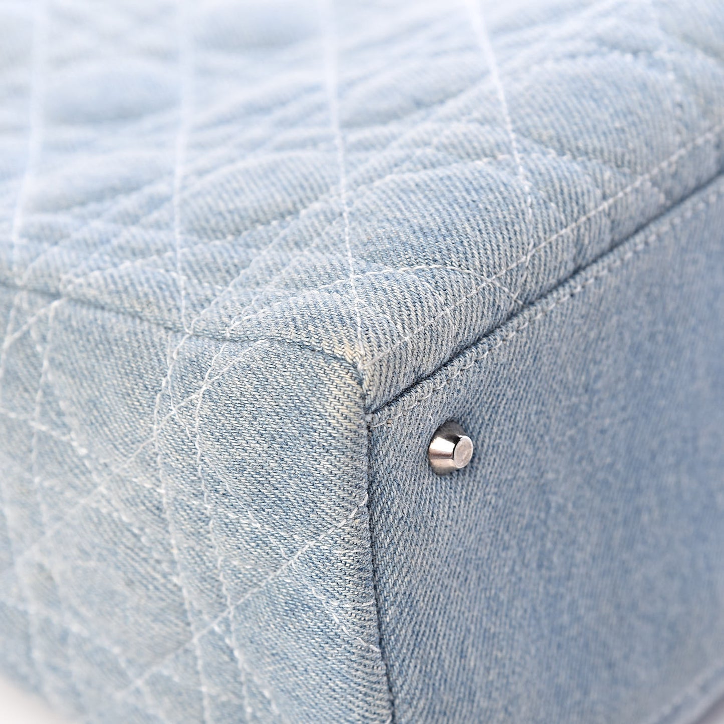 Denim Cannage Medium Lady Dior Blue