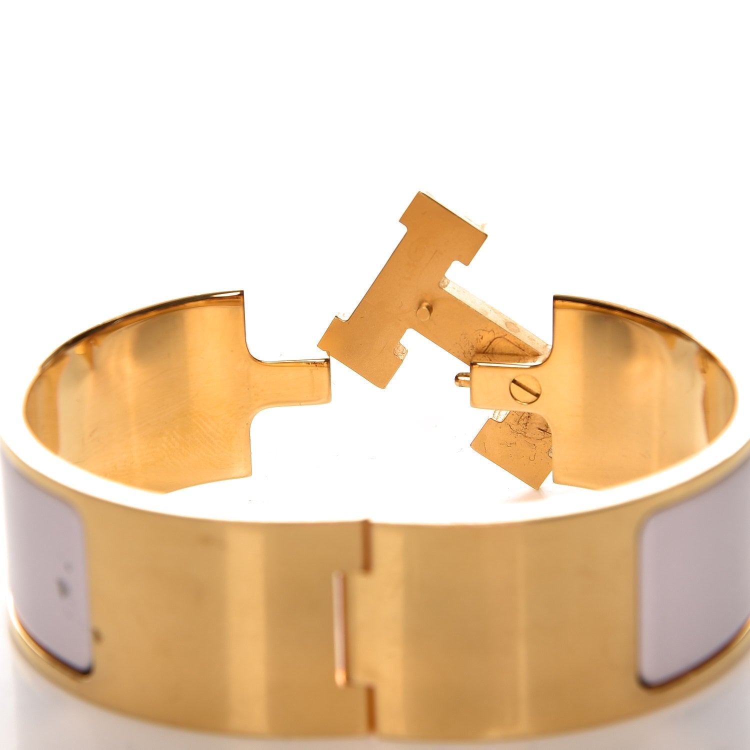 Hermes Enamel Wide Clic Clac H PM Bracelet Rose Poudre 4 of 6