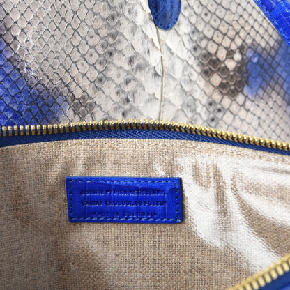 Nancy Gonzalez Python Crocodile Small Erica Shopper Tote Cobalt 12 of 16