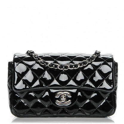 Chanel Patent Calfskin Quilted Mini Rectangular Flap Black 1 of 7