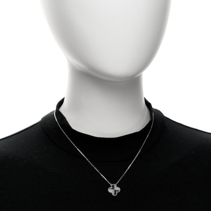 Van Cleef & Arpels 18K White Gold Guilloche Vintage Alhambra Pendant Necklace 2 of 5