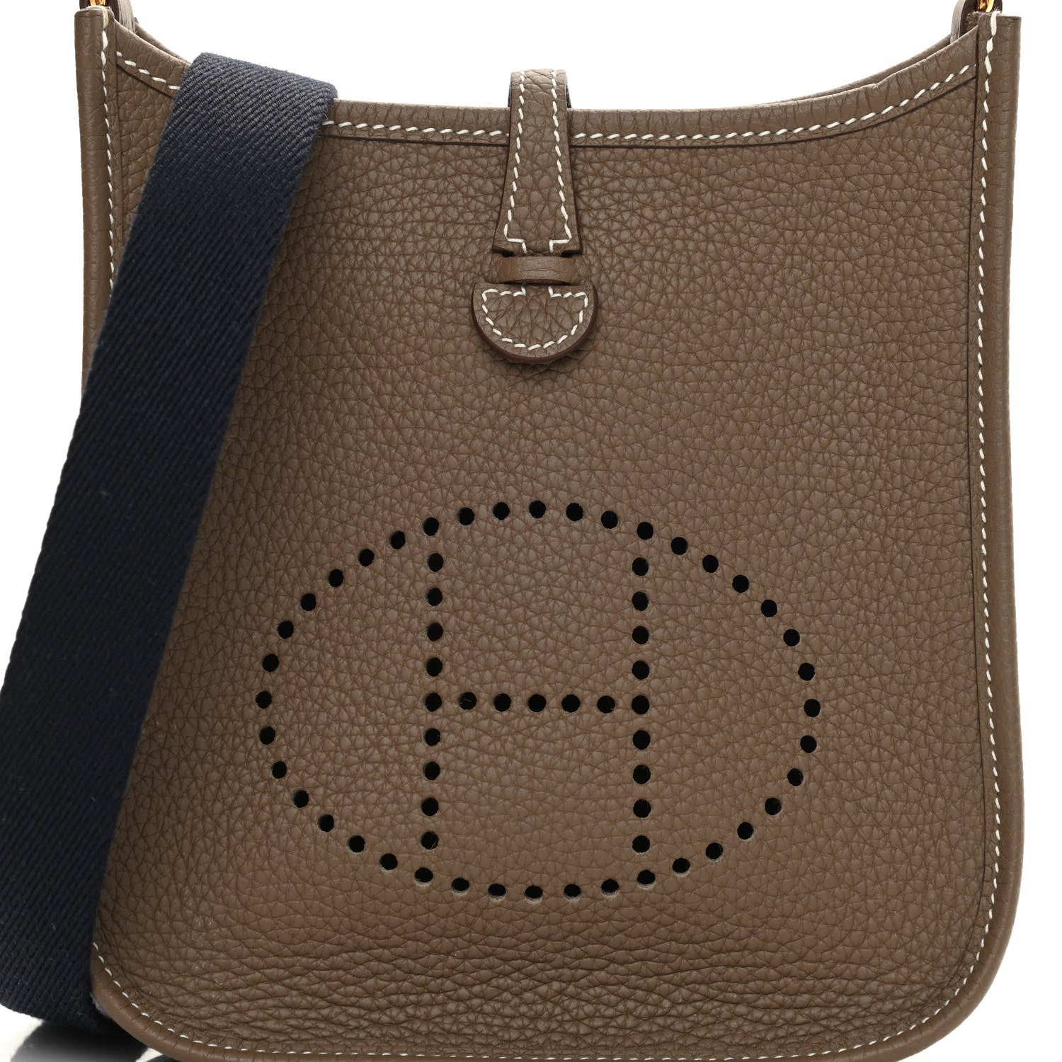 Hermes Taurillon Clemence Amazone Evelyne TPM Etoupe Bleu Indigo 8 of 12