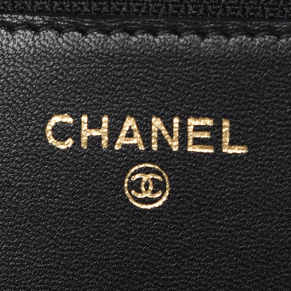 Chanel Lambskin Quilted Wallet On Chain WOC Black 8 of 11