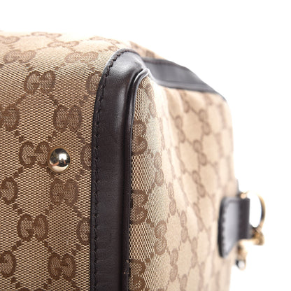 Gucci Monogram Vintage Web Medium Boston Dark Brown 11 of 15