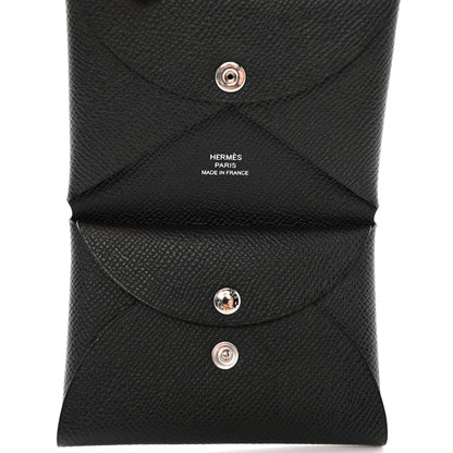 Hermes Epsom Calvi Duo Card Case Black 5 of 8