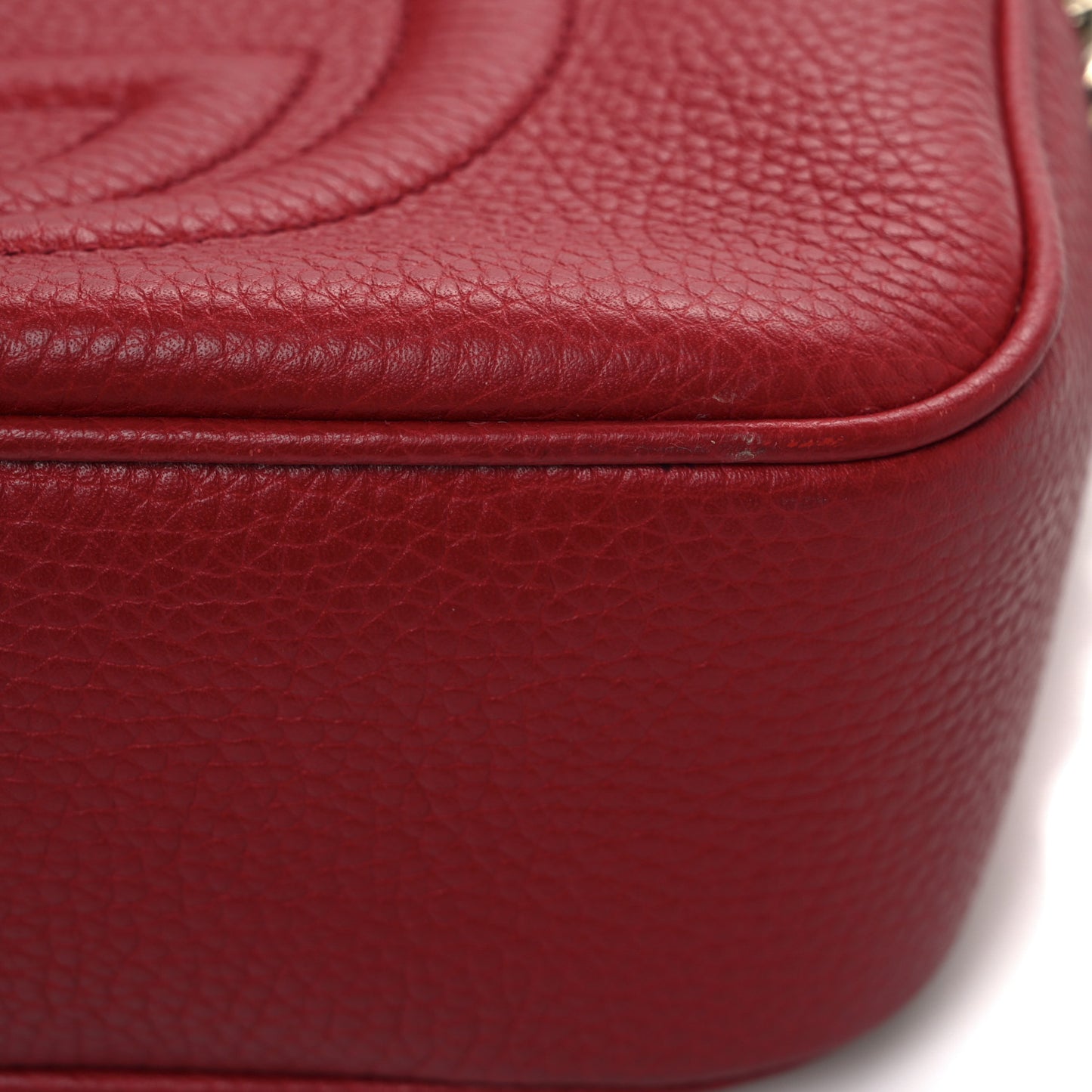 Pebbled Calfskin Small Soho Disco Bag Tabasco Red