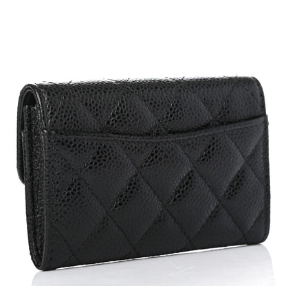 Chanel Caviar Quilted Flap Card Holder Wallet Black 2 of 4