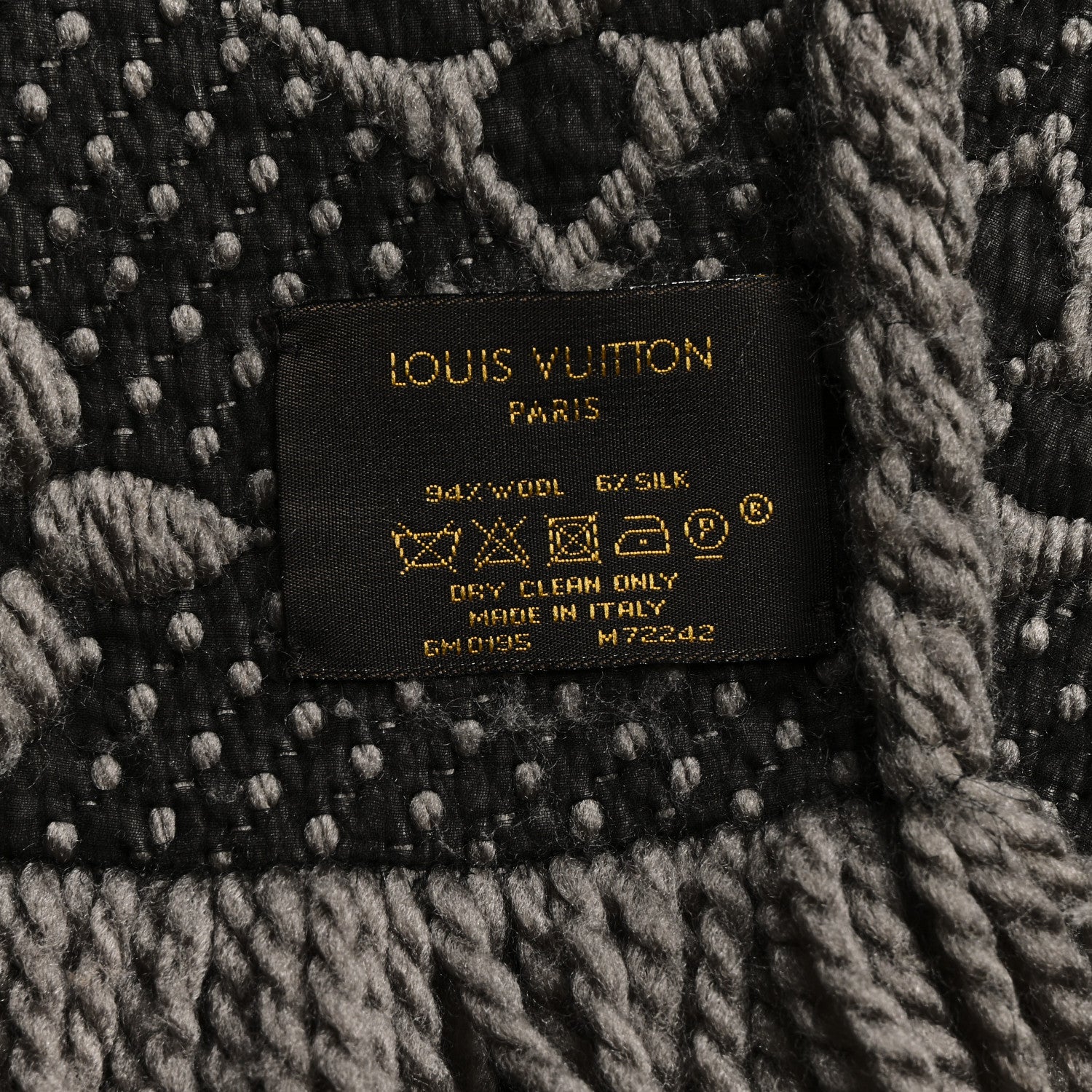 Louis Vuitton Wool Silk Logomania Scarf Verone 3 of 3