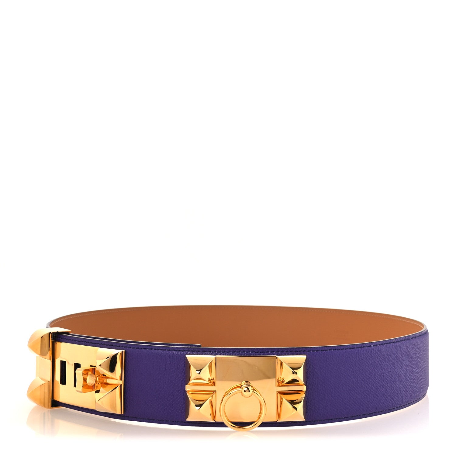Hermes Epsom 50mm Collier De Chien CDC Belt 90 36 Ultra Violet 1 of 6