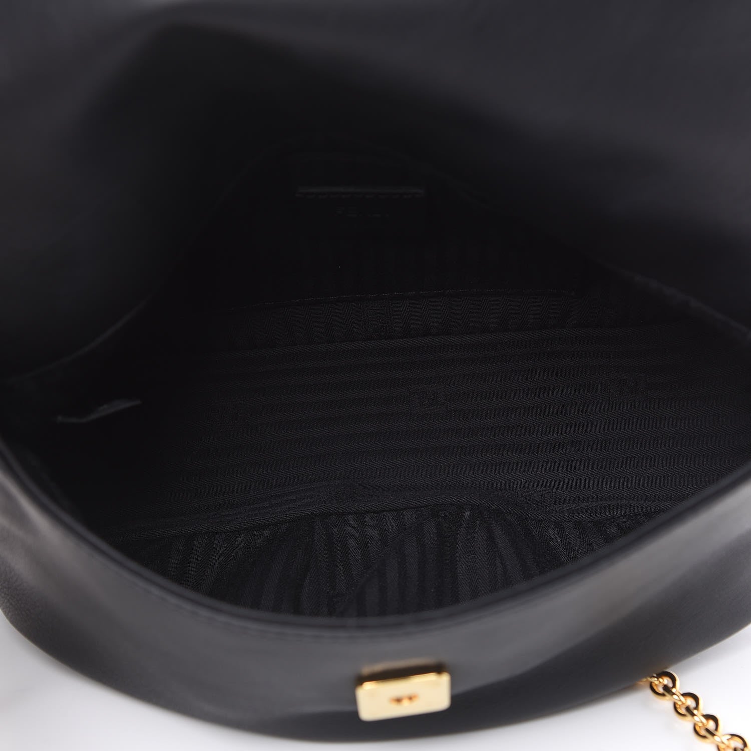Fendi Vitello Flamingo Enamel Fendista Pouchette Crossbody Black 5 of 9