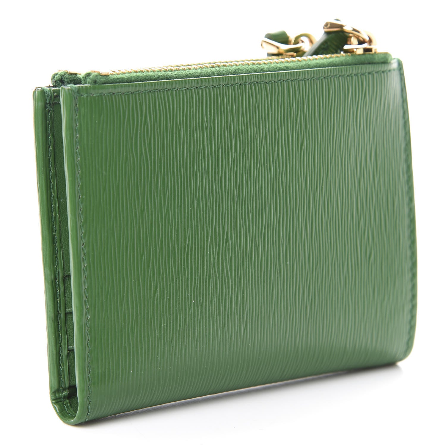 Prada Vitello Move Zip Coin Case Wallet Verde 3 of 6