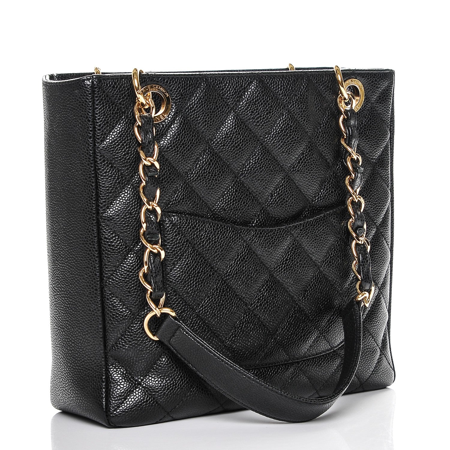 Chanel Caviar Quilted Petit Shopping Tote PST Black 3 of 7