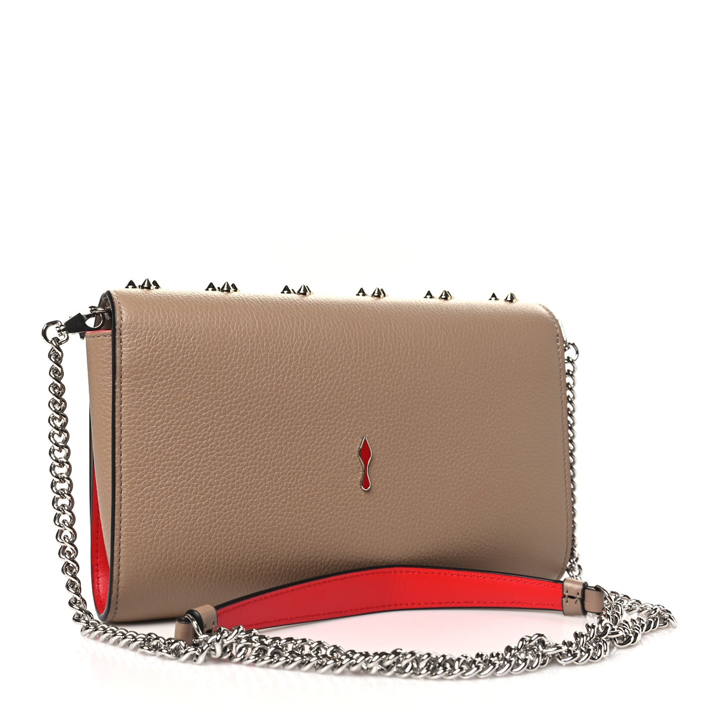 Calfskin Spikes Loubinthesky Paloma Clutch Roca