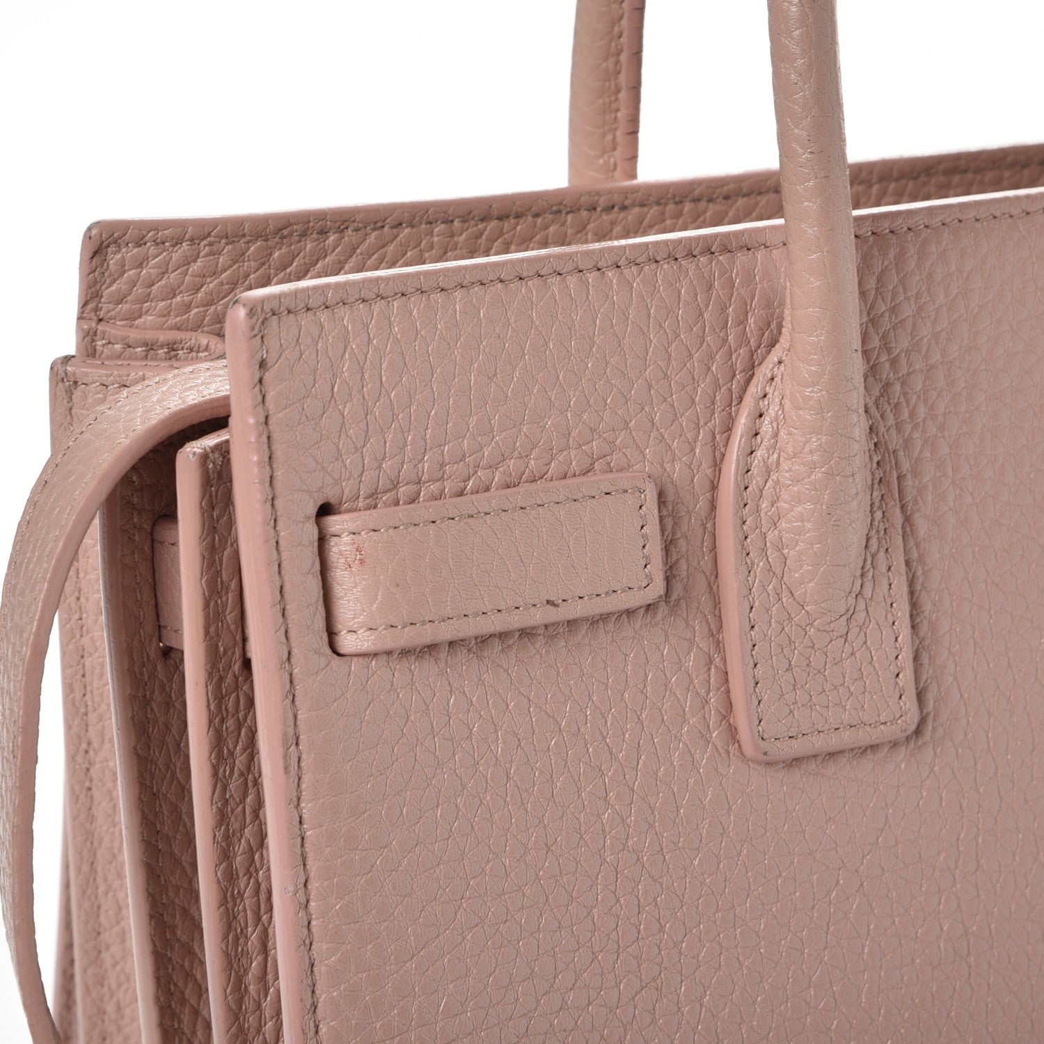 Saint Laurent Grained Calfskin Baby Sac De Jour Antique Rose 9 of 14