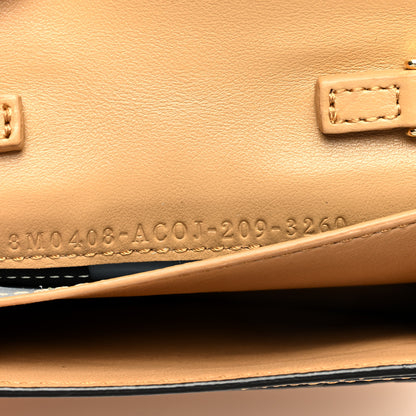 Fendi Vitello Termolagoon F is Fendi FF 1974 Embossed Geometric Flap Wallet On Chain Miele Scuro 7 of 10