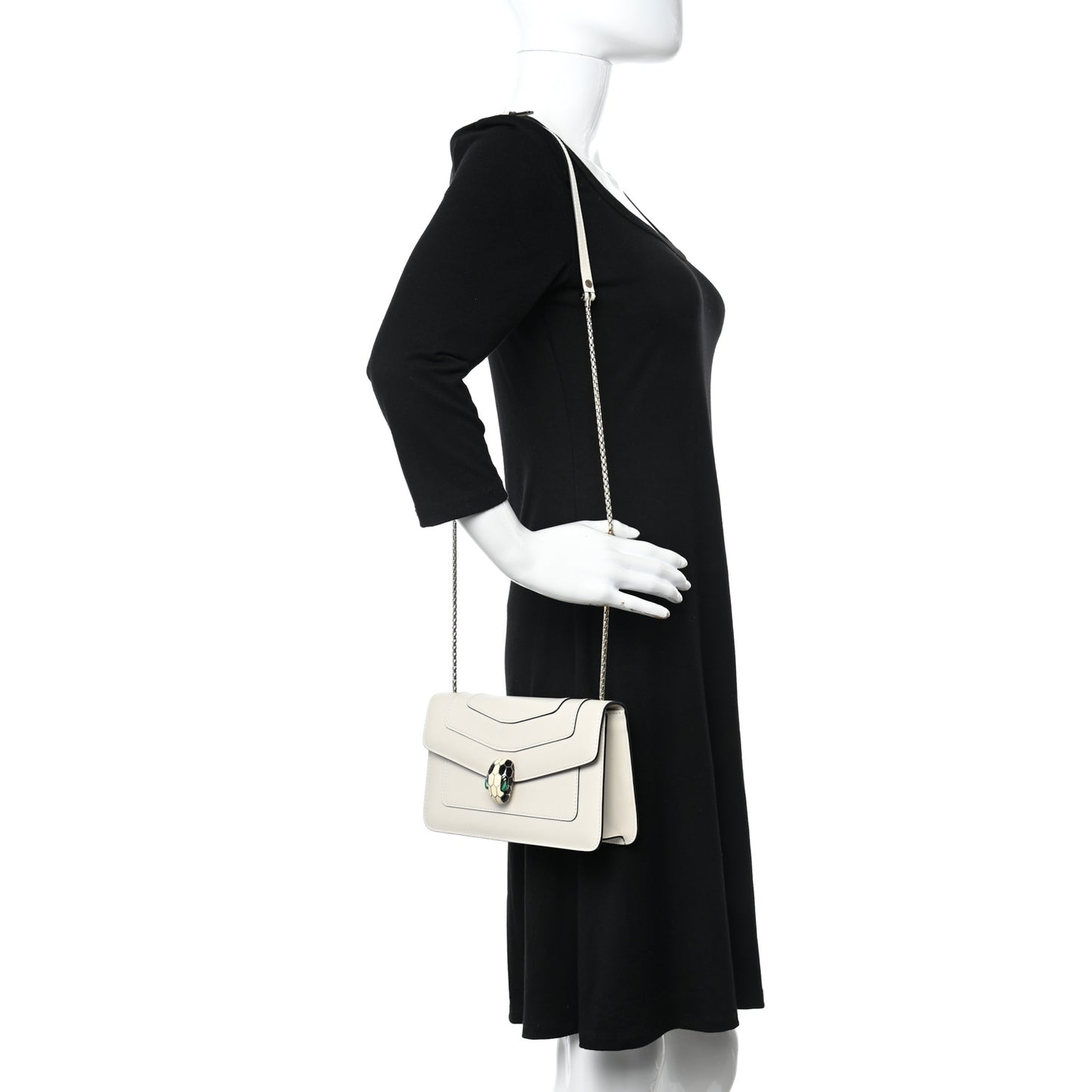 Calfskin Serpenti Forever Crossbody Bag White