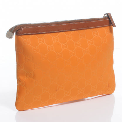 Gucci Nylon Monogram Zip Top Pouch Orange 3 of 7