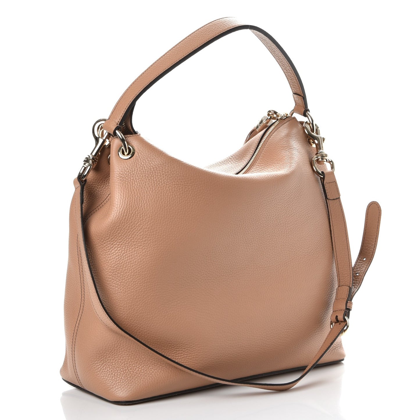Pebbled Calfskin Large Soho Hobo Camelia