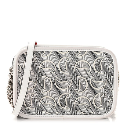 Christian Louboutin Calfskin Small Loubinth Radioloubi White Black 1 of 12