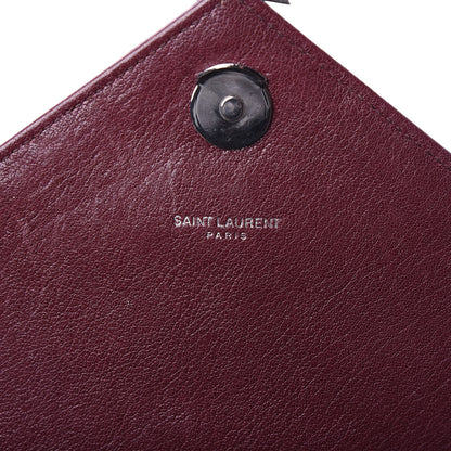 Saint Laurent Sheepskin Matelasse Chevron Monogram Medium College Bag Amaranto 11 of 12