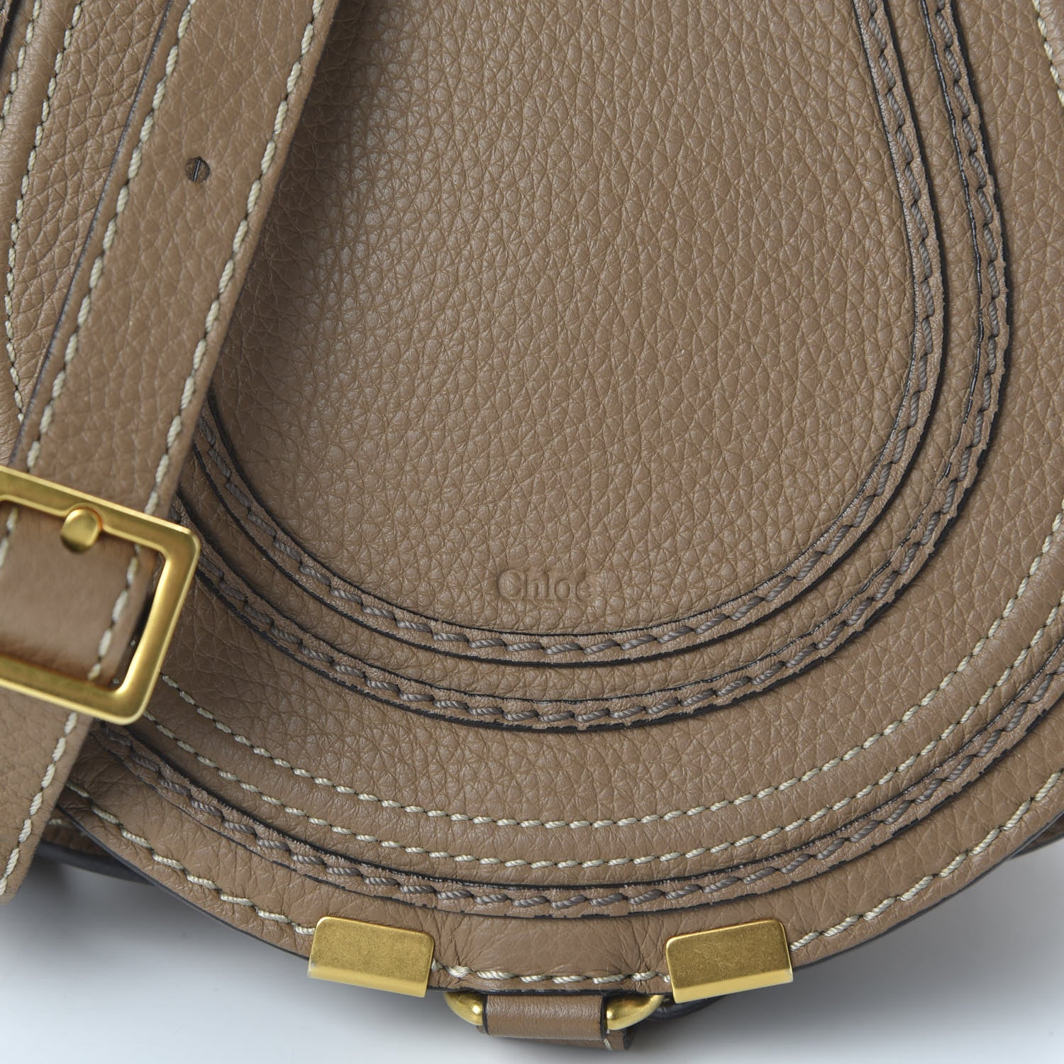 Chloe Calfskin Mini Marcie Round Crossbody Bag Nut 9 of 9
