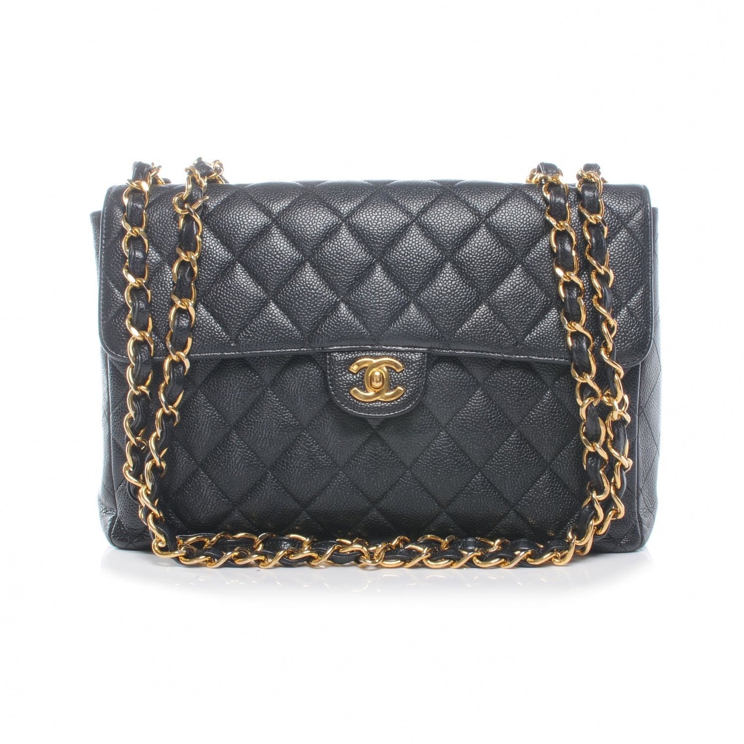 Chanel Caviar Jumbo Single Flap Black 1 of 9