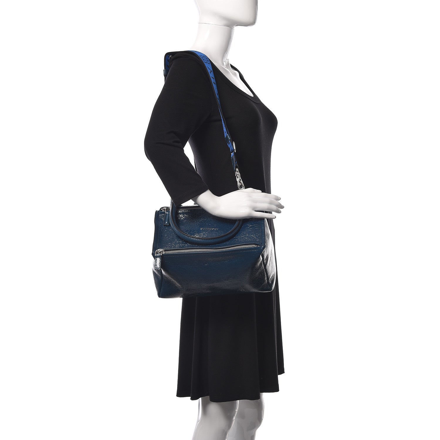Givenchy Patent Lambskin 4G Small Pandora Blue 2 of 11