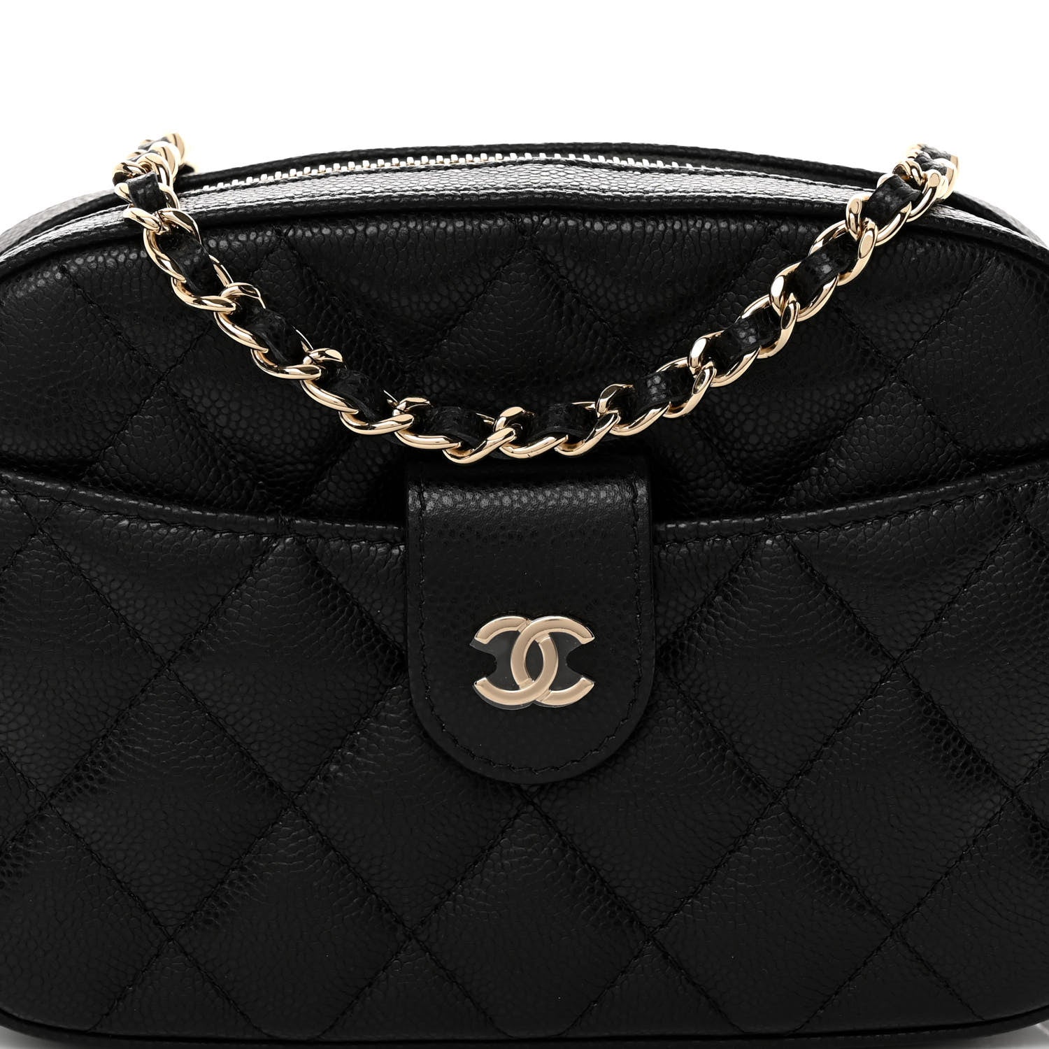 Chanel Caviar Quilted Chain Camera Bag Black 7 of 10