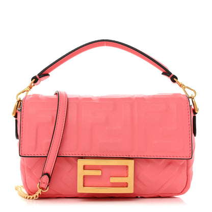 Fendi Nappa FF 1974 Embossed Mini Baguette Pink Dalia 1 of 11