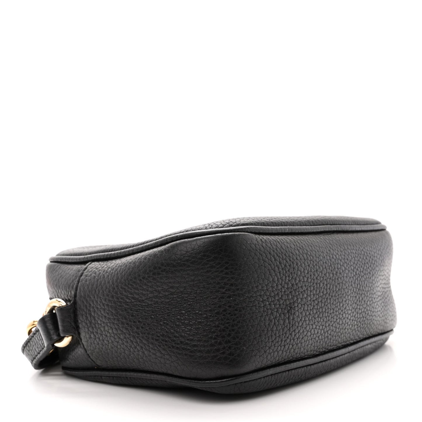 Pebbled Calfskin Small Soho Disco Bag Black