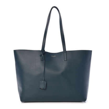 Saint Laurent Calfskin Large Shopping Tote Dark Turquoise 3 of 12