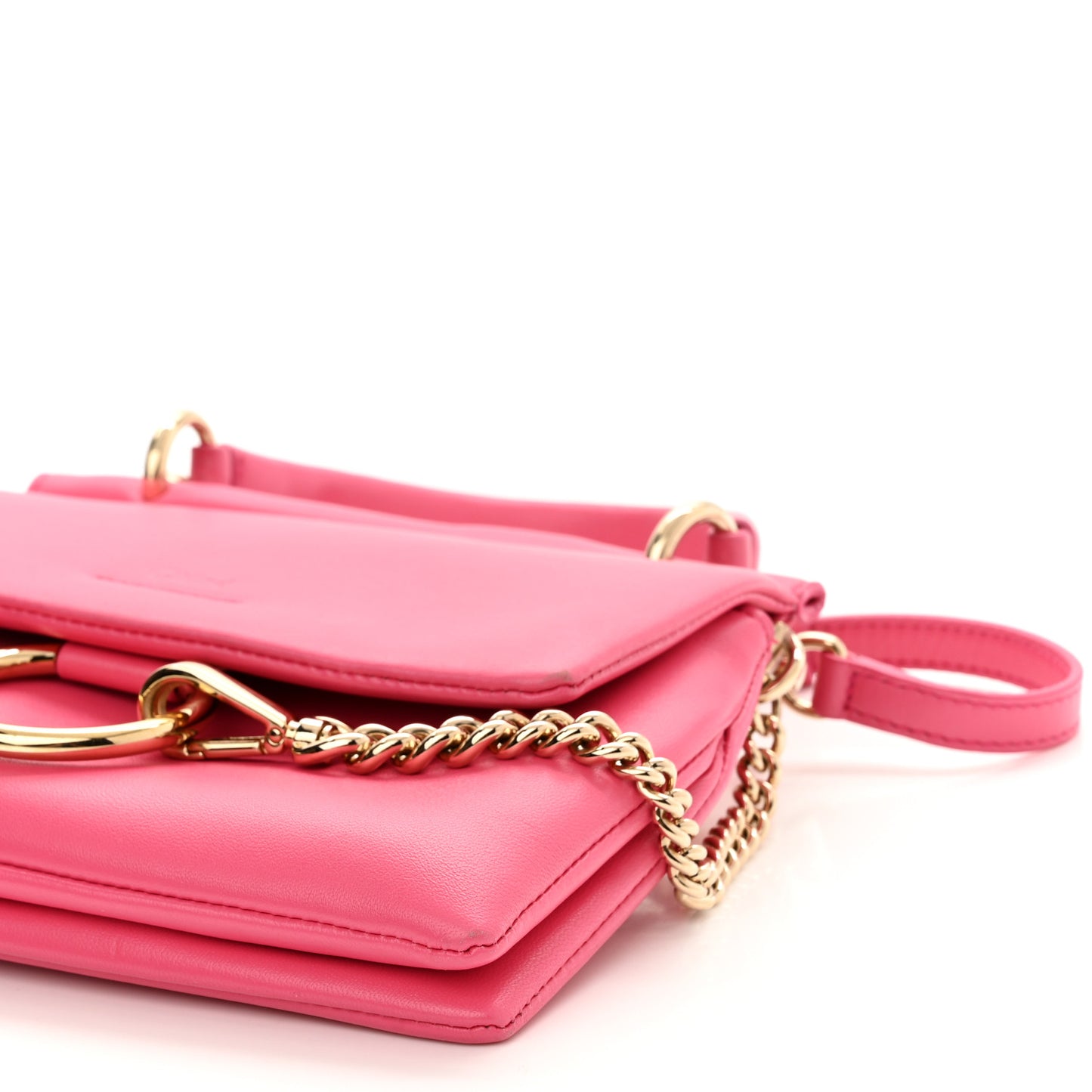 Lambskin Small Faye Top Handle Bag Hot Pink