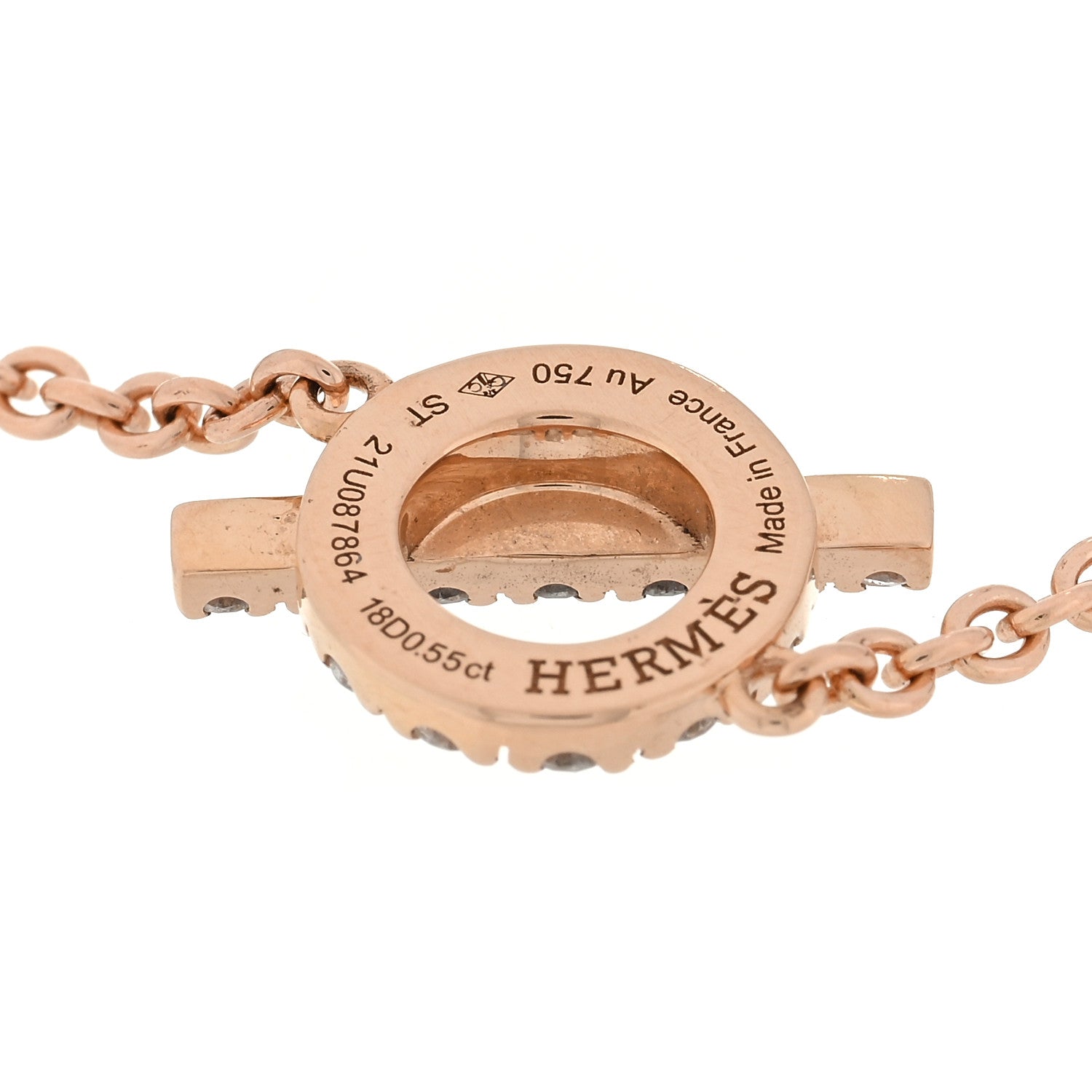 Hermes 18K Rose Gold Diamond Finesse Bracelet SH 3 of 3