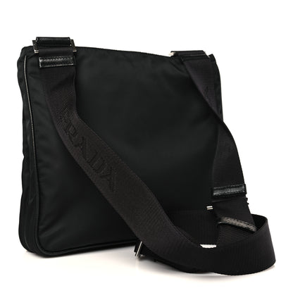 Prada Re-Nylon Saffiano Pocket Flat Messenger Bag Black 3 of 9