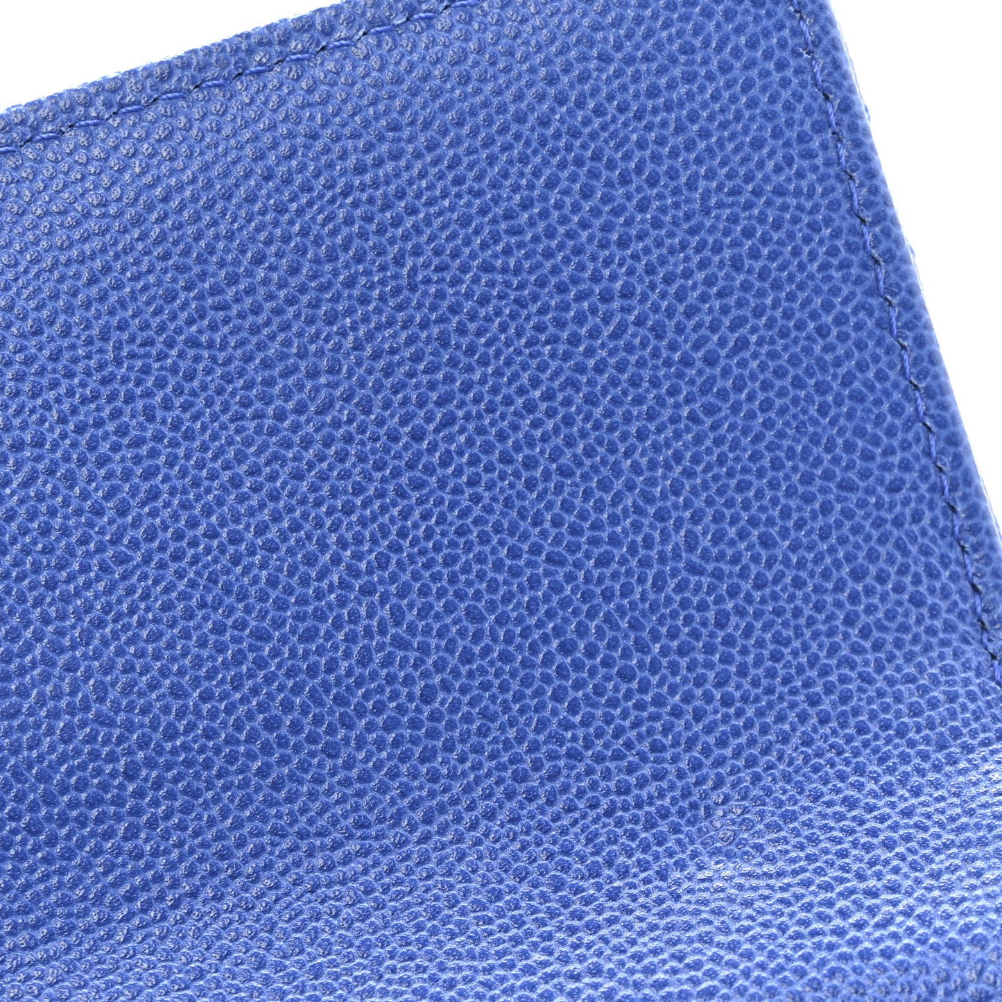 Caviar Quilted Studded CC Medium Flap Wallet Blue