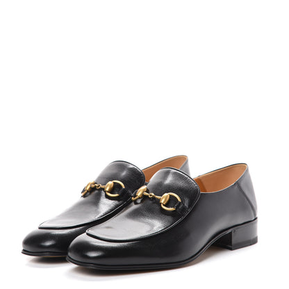 Gucci Goatskin Womens Horsebit Mid-Heel Loafers 39 Black 3 of 7