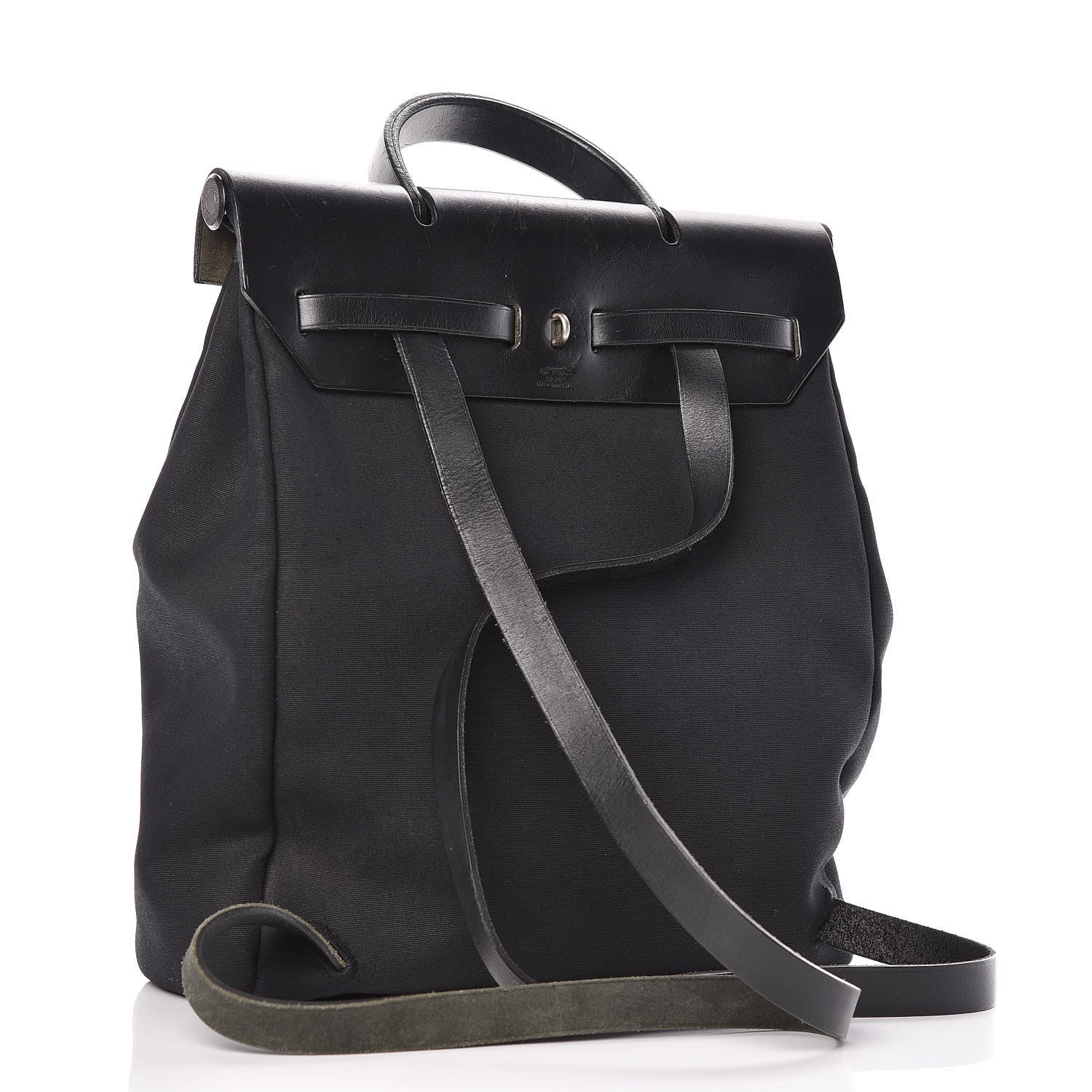 Hermes Toile Vache Calfskin Herbag 30 PM Backpack Black 4 of 20