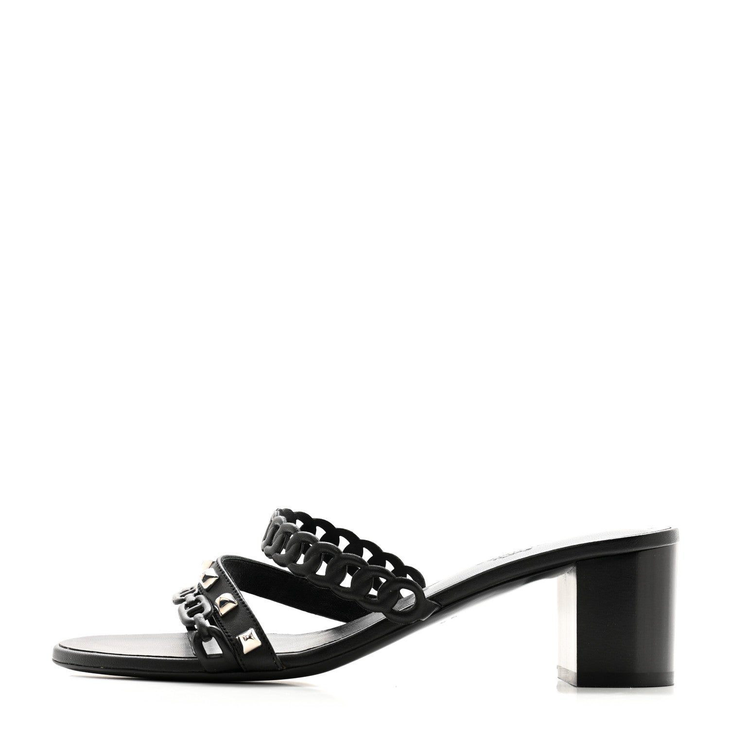 Hermes Nappa Ajaccio Sandals 39.5 Black 1 of 10