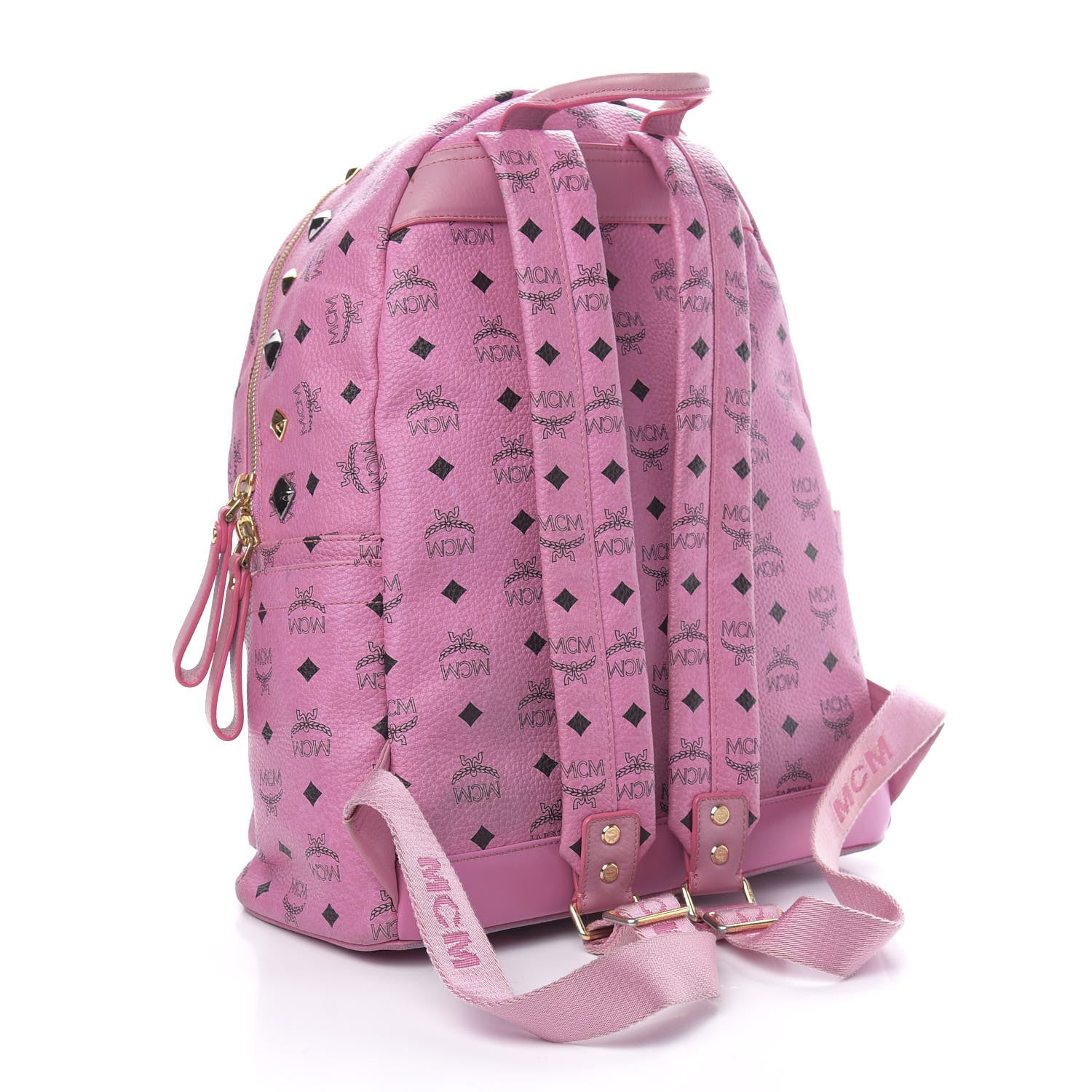 MCM Visetos Studded Medium Stark M Backpack Pink 2 of 11