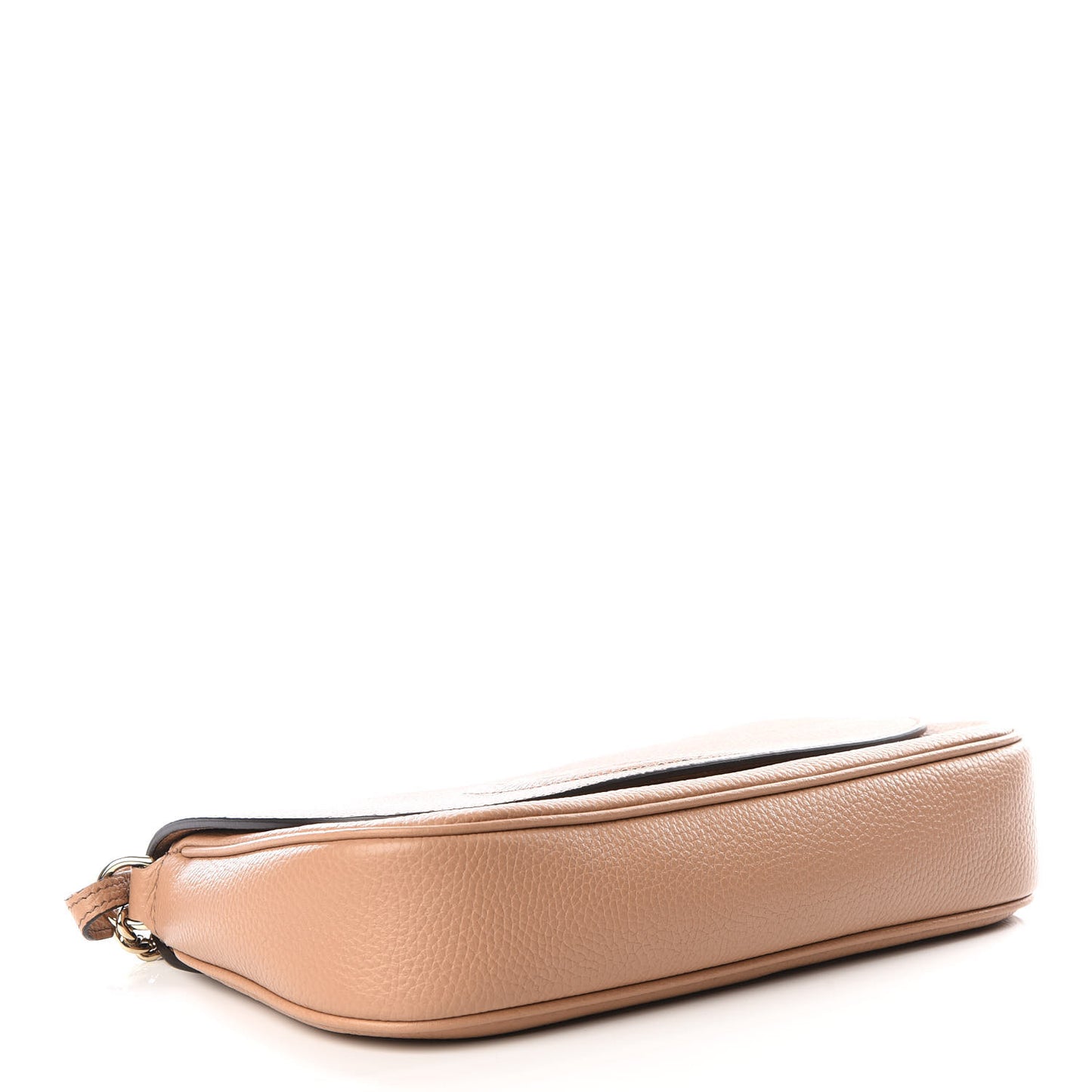 Pebbled Calfskin Medium Soho Flap Crossbody Camelia