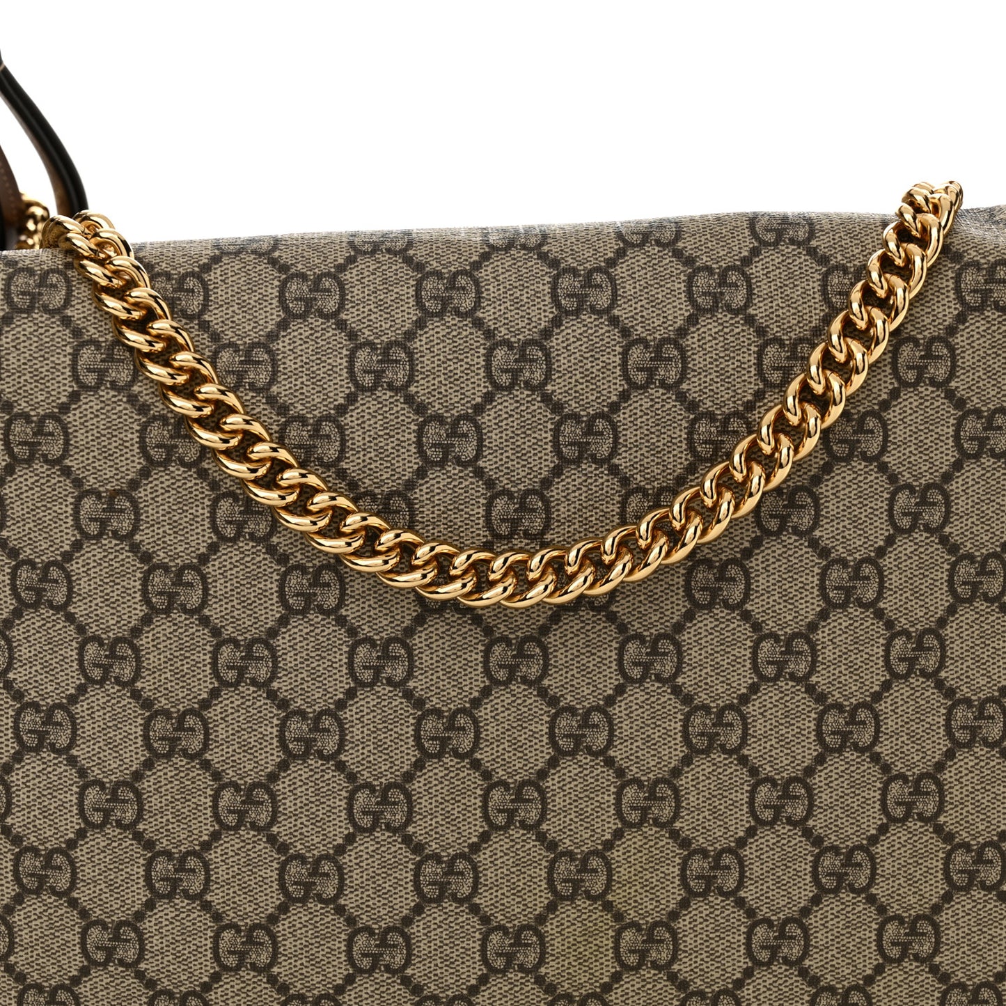 GG Supreme Monogram Large Linea A Hobo Light Brown