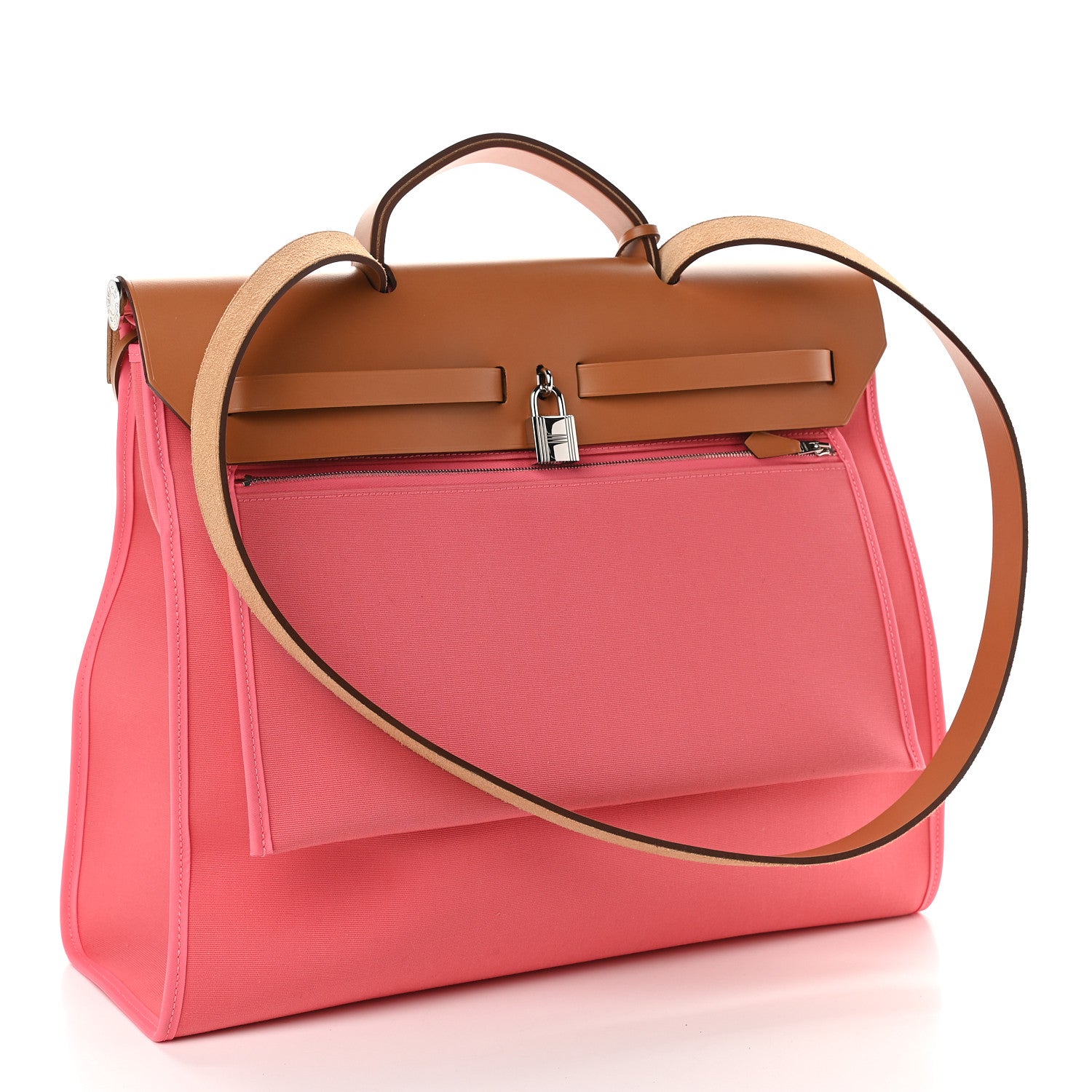Hermes Toile Vache Hunter Herbag Zip 39 MM Rose Azalee 4 of 10